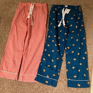 NWT J.crew factory cotton poplin pajama pants xxs set of 2